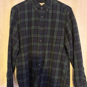 St. John's Bay Blue and Green Checkered Shirt